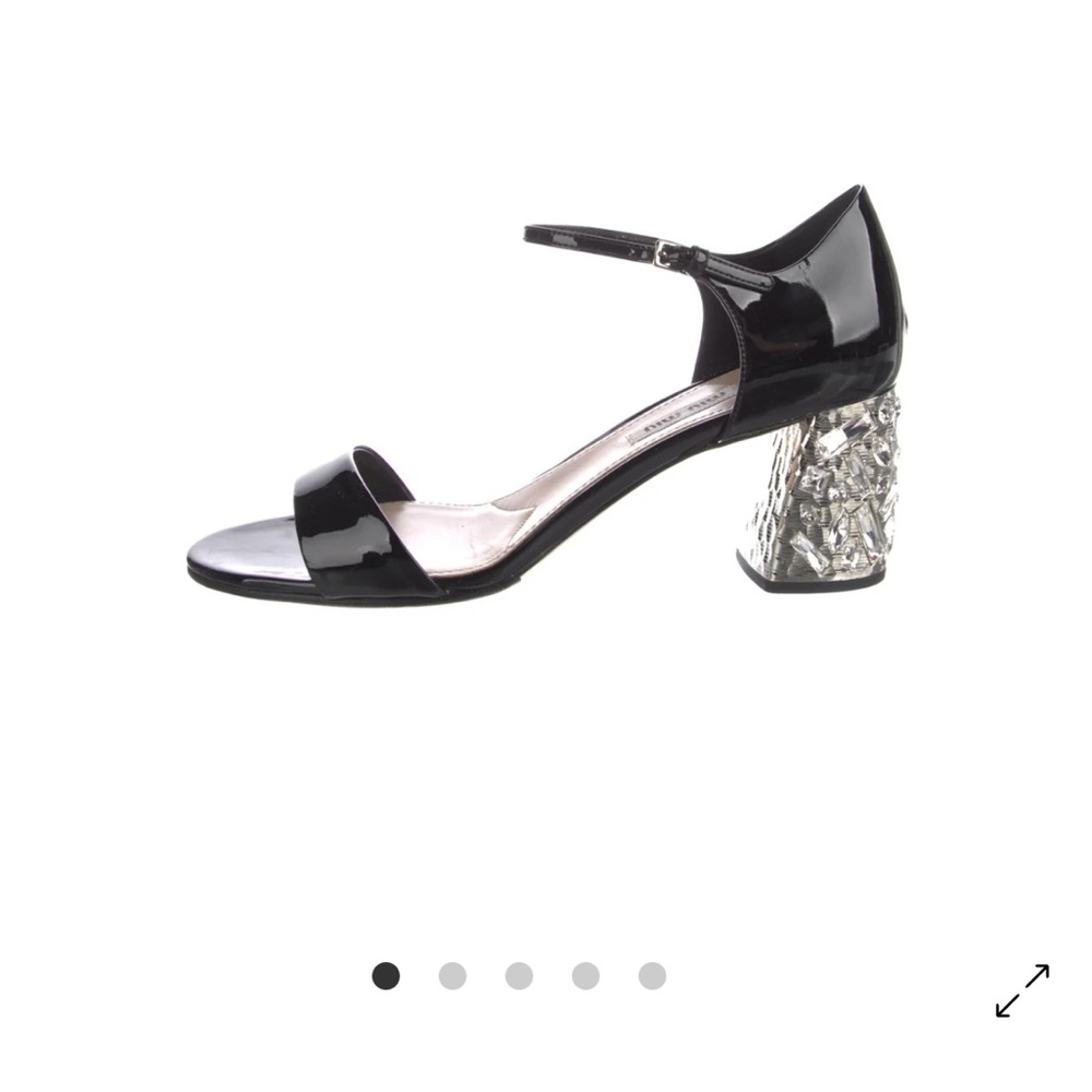 NWOT Miu Miu Patent Leather Crystal Embellishments Sandals size 8